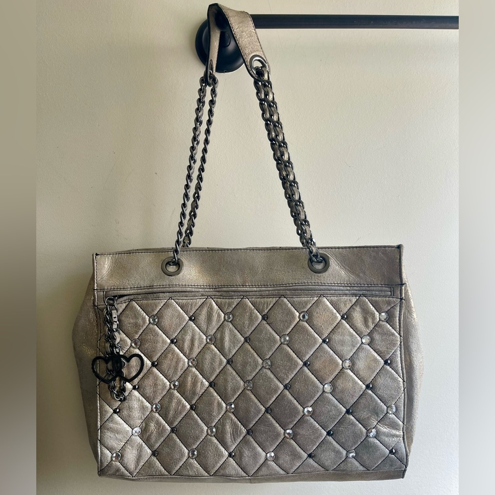 Betsy Johnson Leather Gold Metallic Sheen Shoulder bag purse